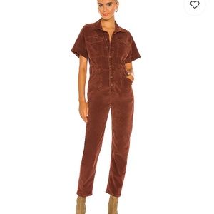 Free People Marci Cord Jumpsuit-L Gingerbread